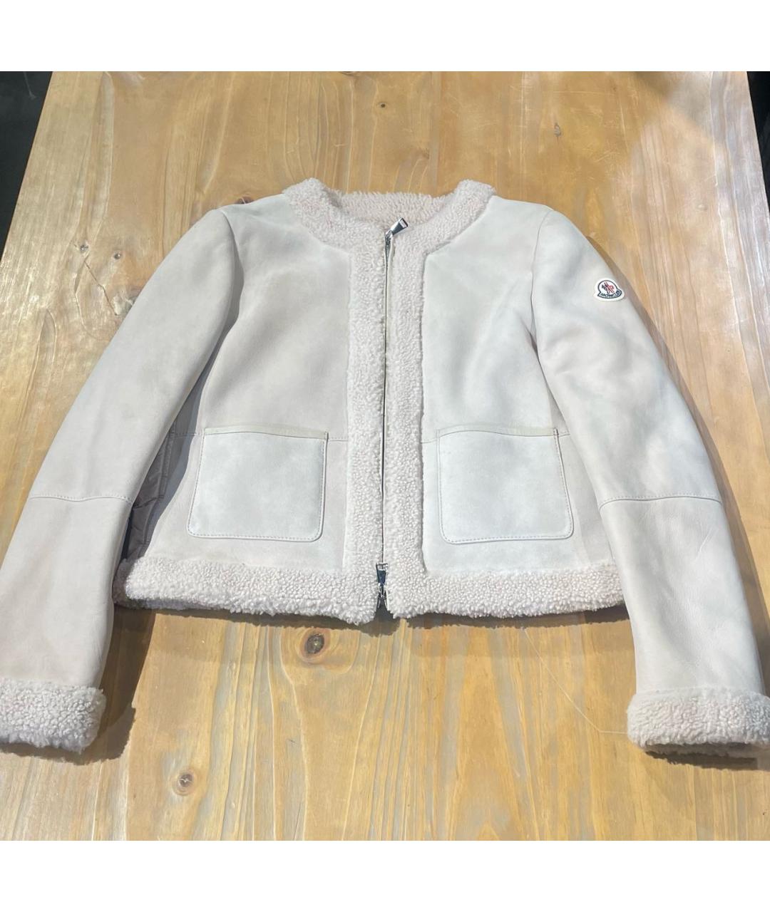 MONCLER Бежевая меховая дубленка, фото 9