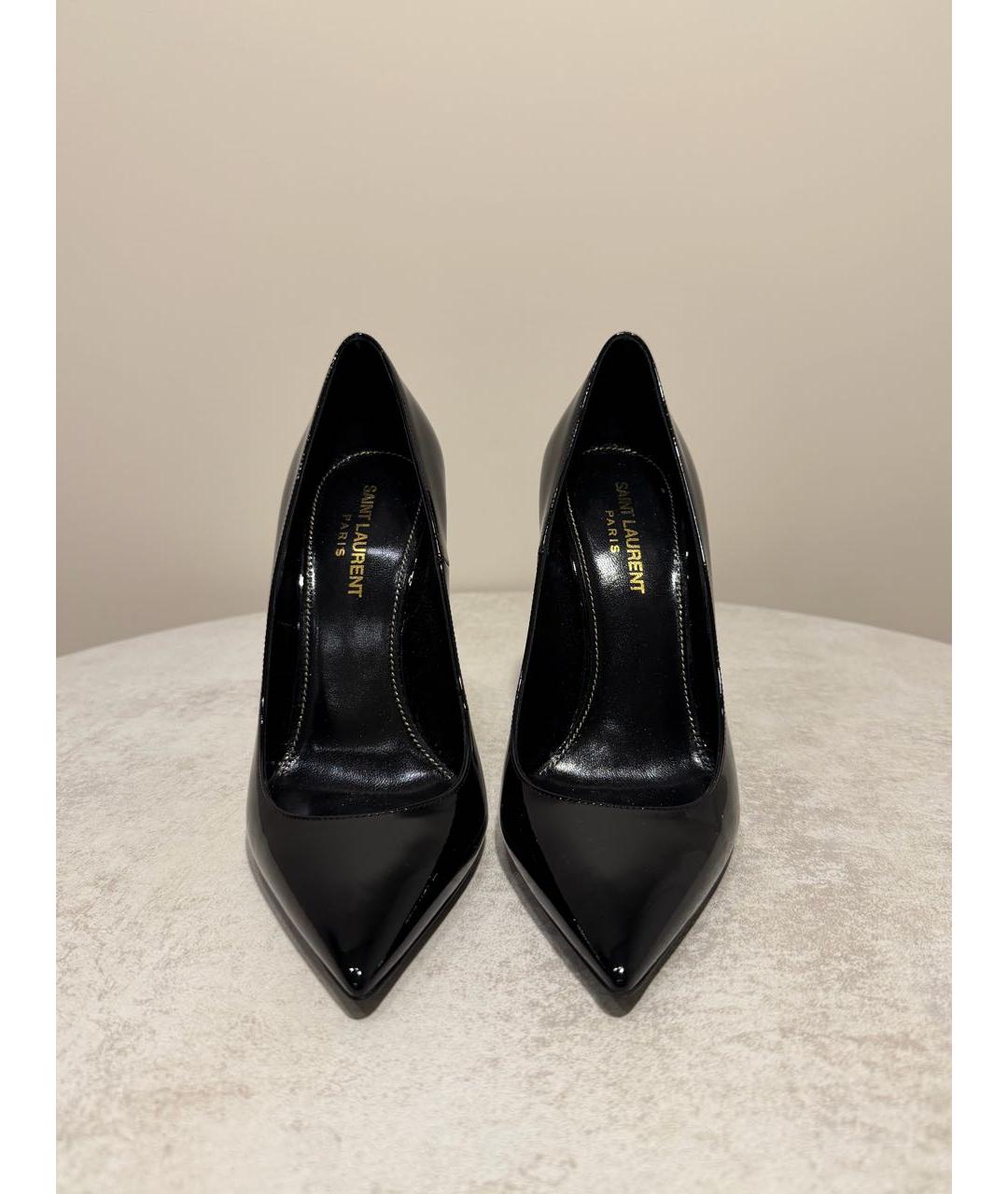 SAINT LAURENT Черные туфли из лакированной кожи, фото 2