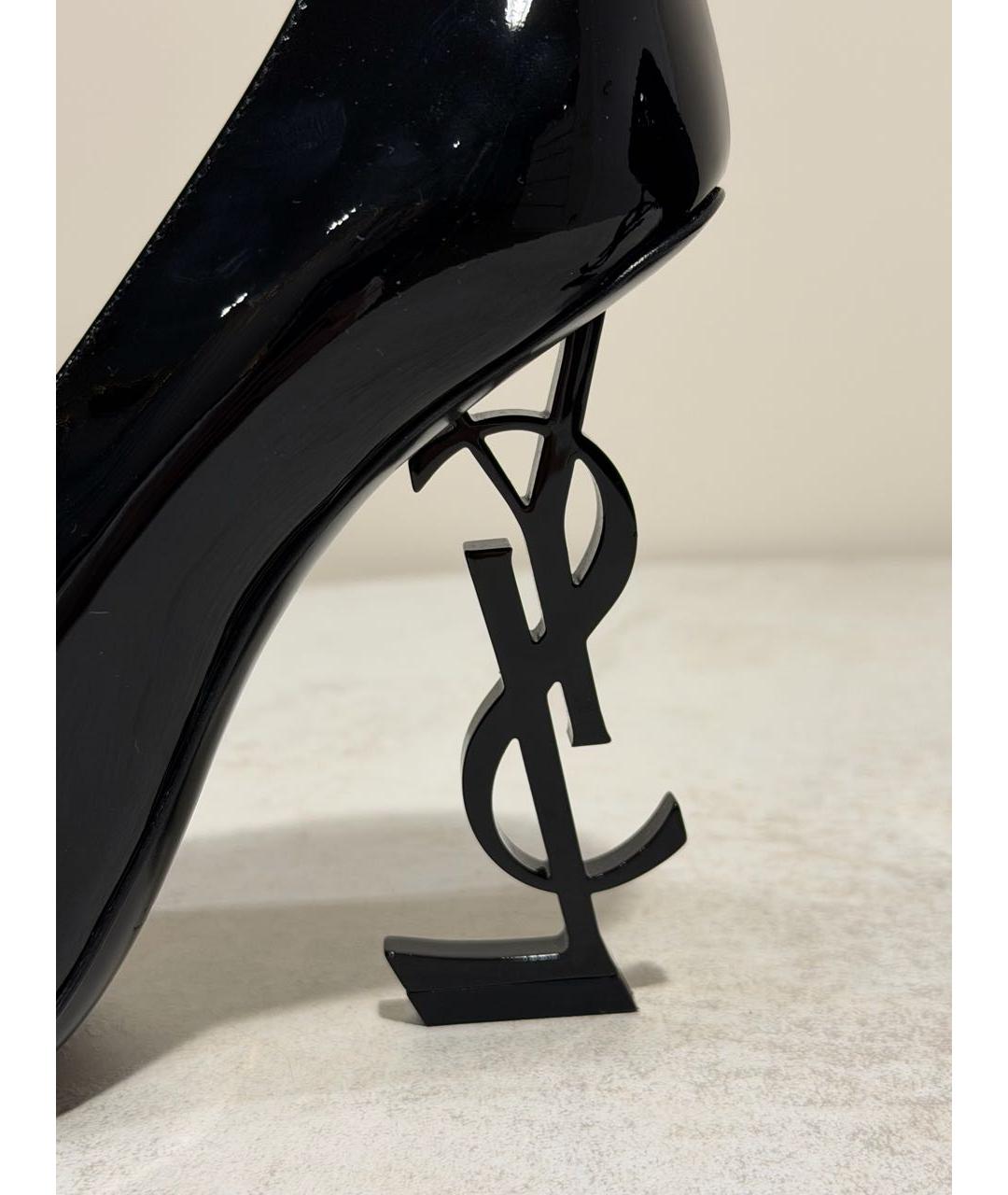 SAINT LAURENT Черные туфли из лакированной кожи, фото 4