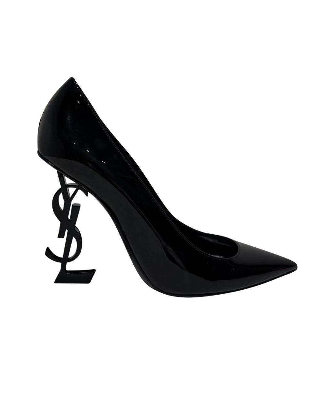 SAINT LAURENT Черные туфли из лакированной кожи, фото 5