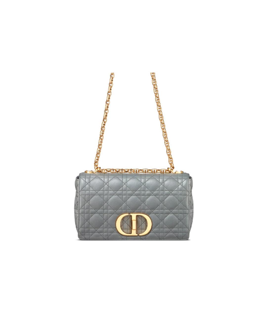 CHRISTIAN DIOR Серая кожаная сумка через плечо, фото 4