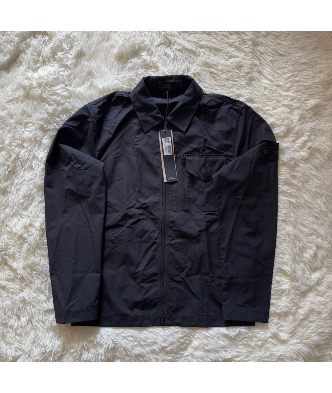 STONE ISLAND Темно-синяя хлопковая куртка, фото 6