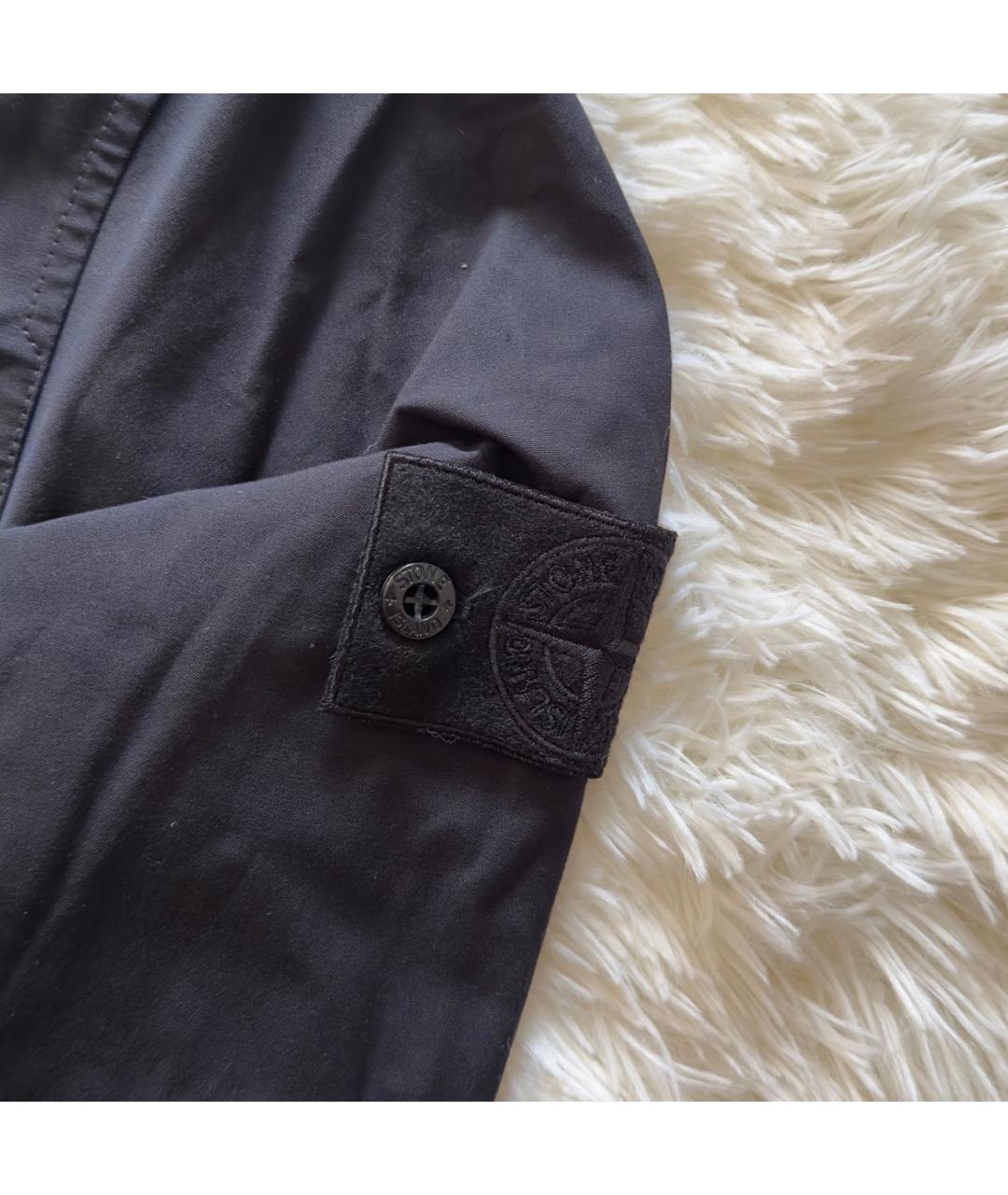 STONE ISLAND Темно-синяя хлопковая куртка, фото 4