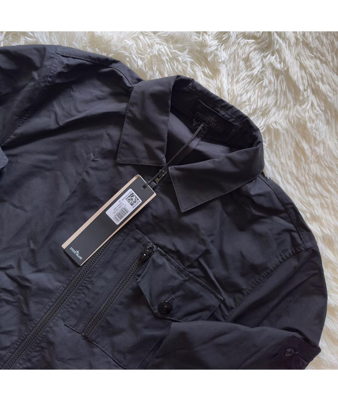 STONE ISLAND Темно-синяя хлопковая куртка, фото 3