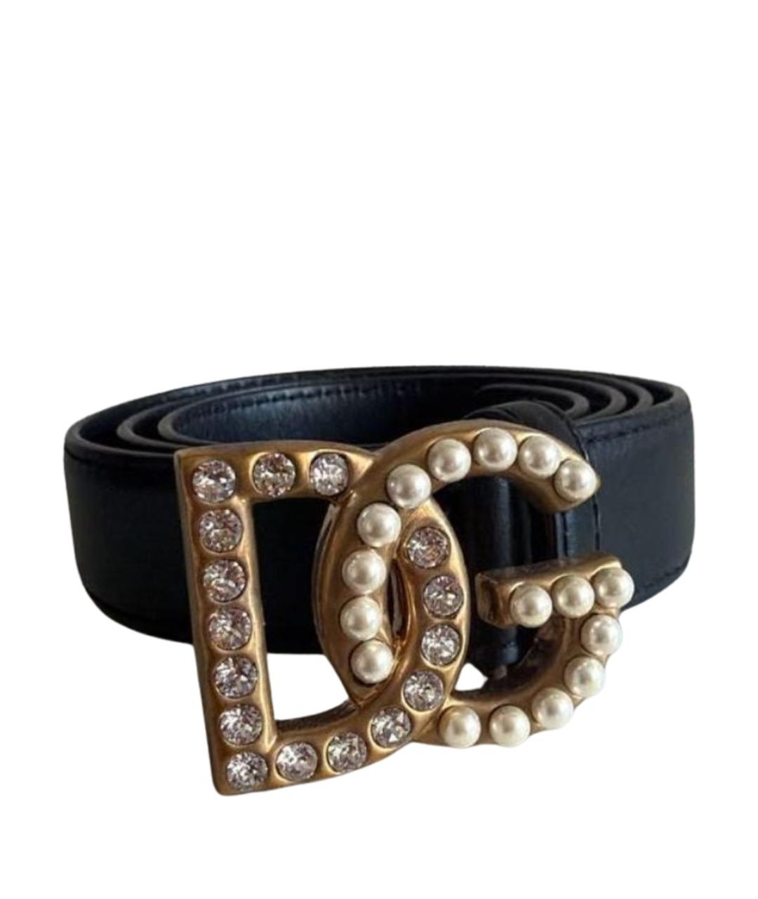 DOLCE&GABBANA Черный кожаный ремень, фото 1