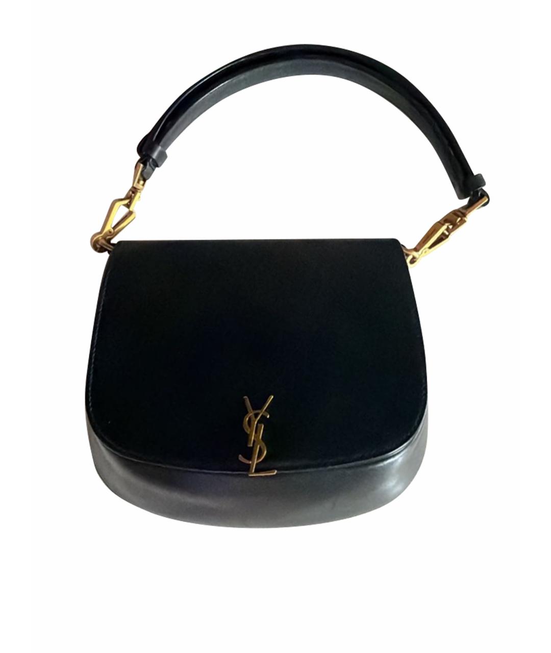 SAINT LAURENT Черная кожаная сумка с короткими ручками, фото 1