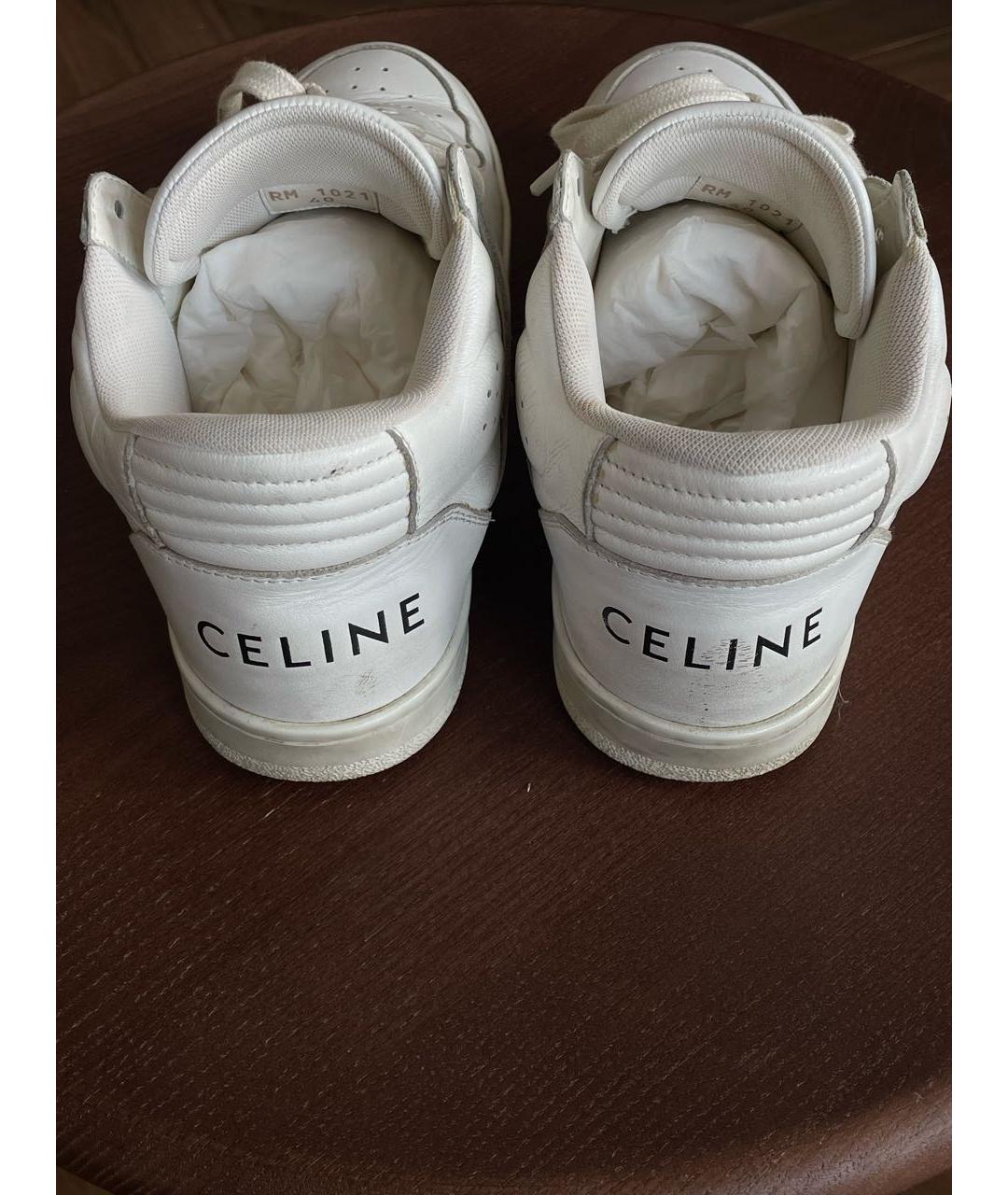 CELINE Белые кожаные кеды, фото 4