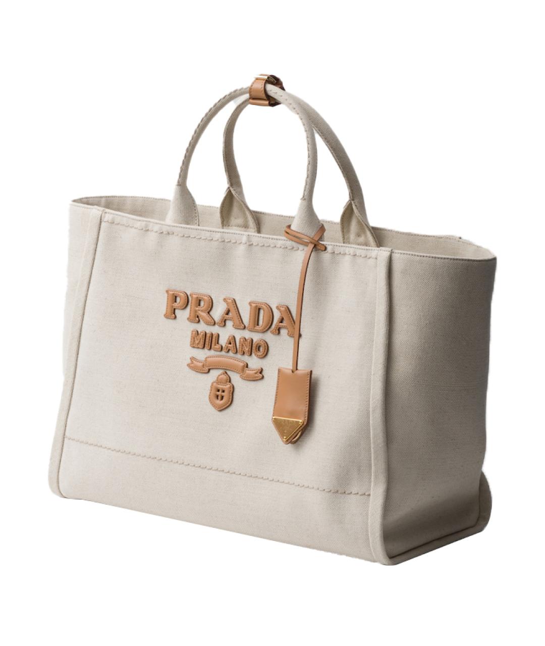 PRADA Белая тканевая сумка через плечо, фото 2