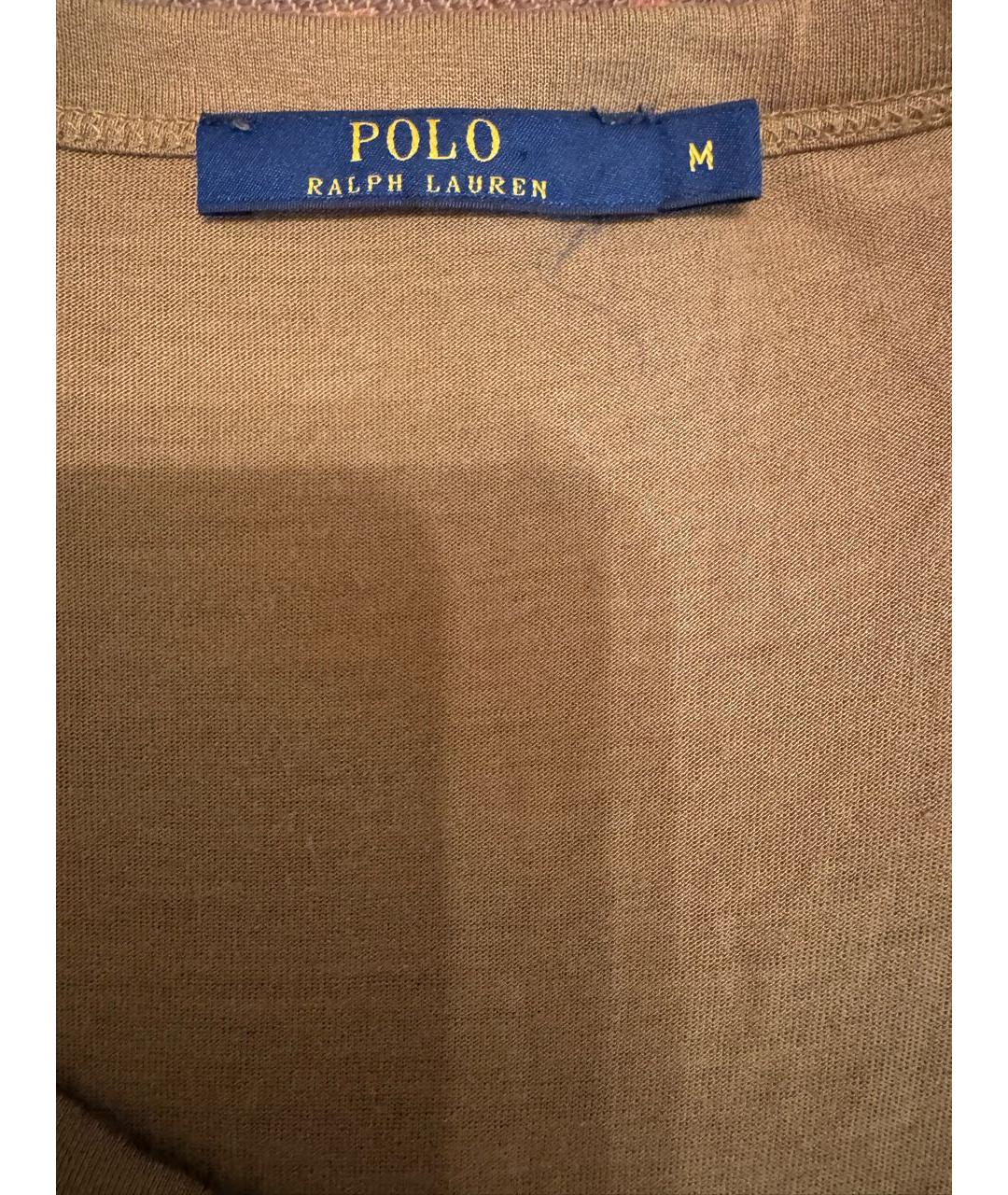 POLO RALPH LAUREN Горчичное вискозное повседневное платье, фото 4