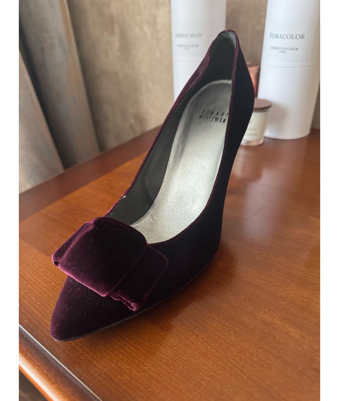 STUART WEITZMAN Фиолетовые бархатные туфли, фото 3