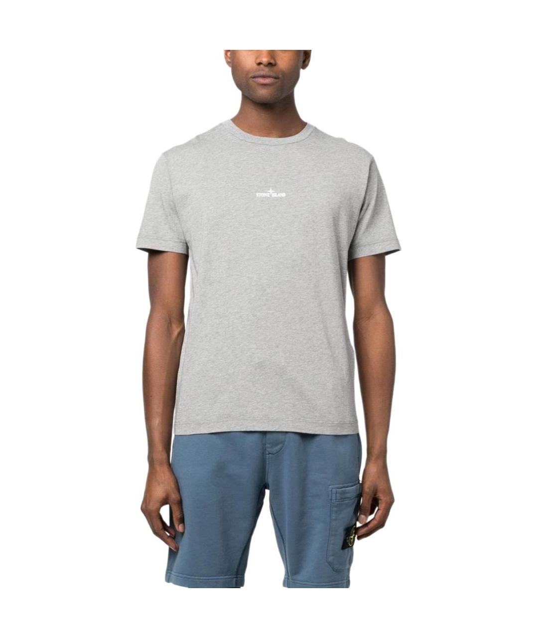 STONE ISLAND Серая футболка, фото 3