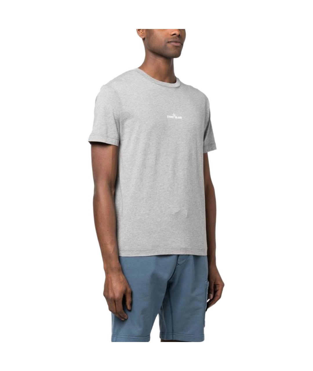 STONE ISLAND Серая футболка, фото 4