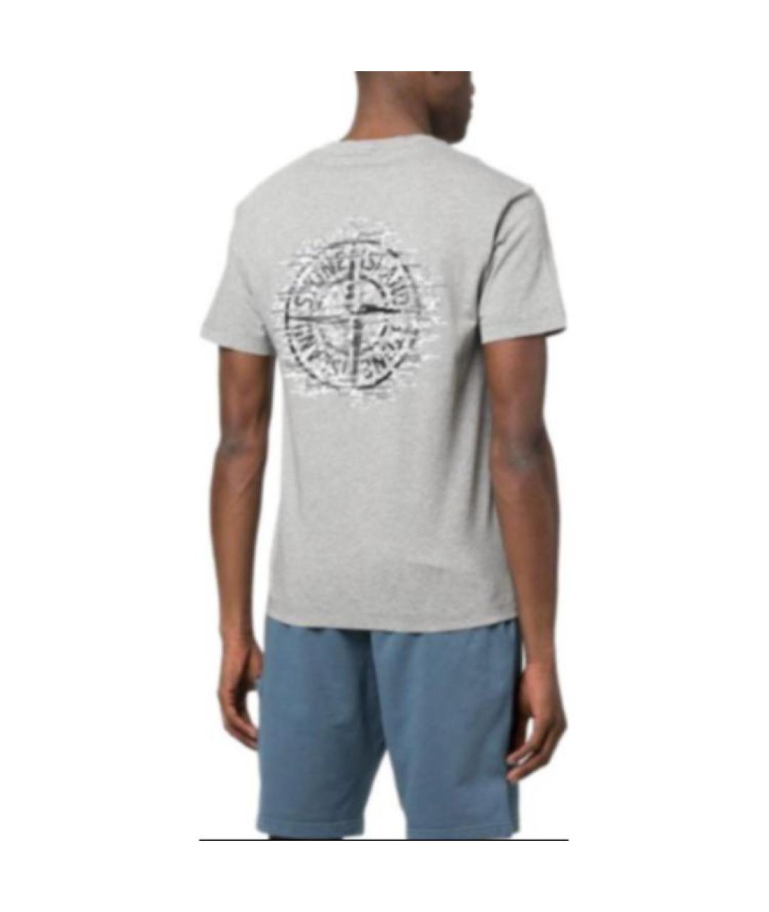 STONE ISLAND Серая футболка, фото 5