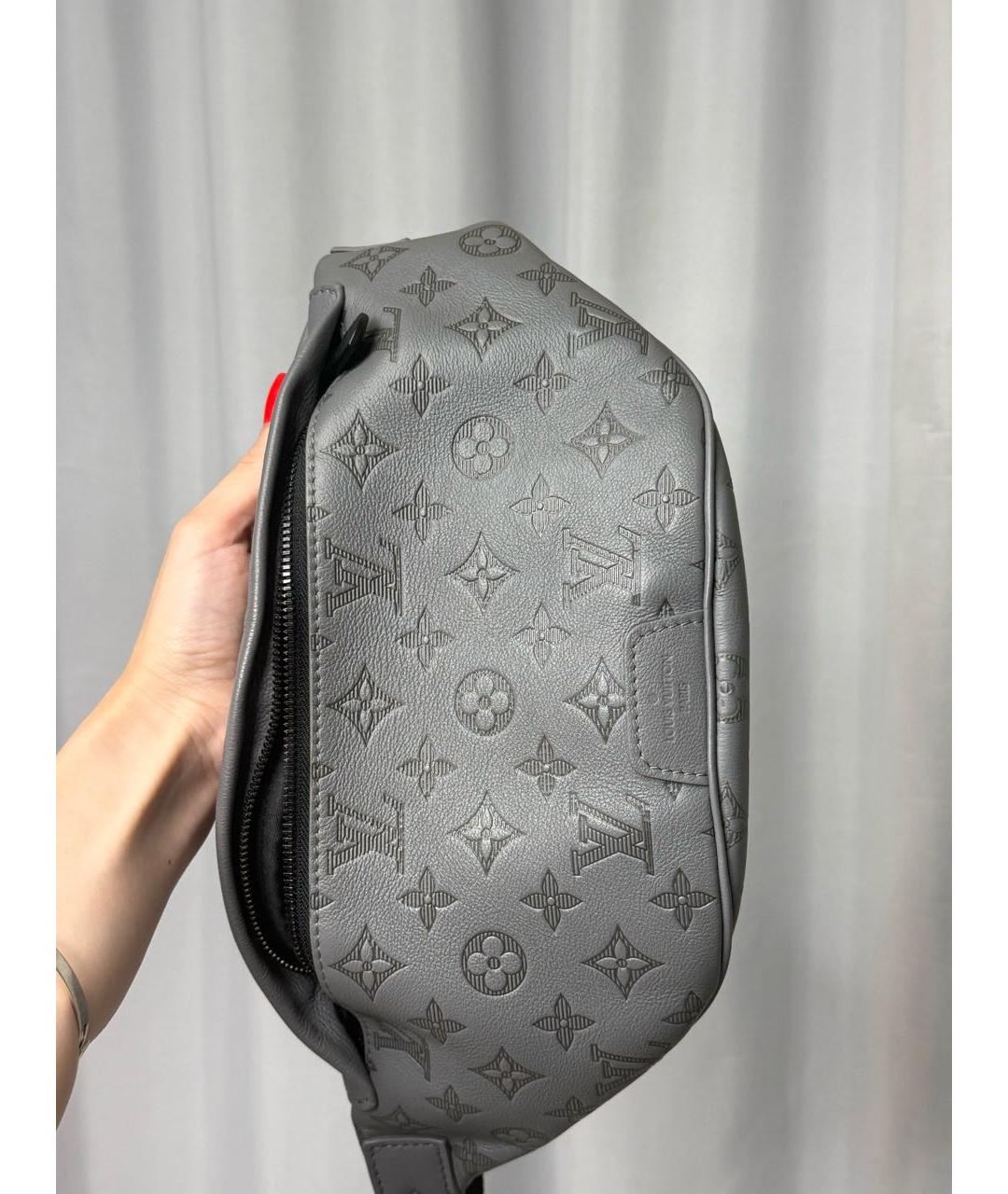 LOUIS VUITTON Серая кожаная сумка на плечо, фото 9