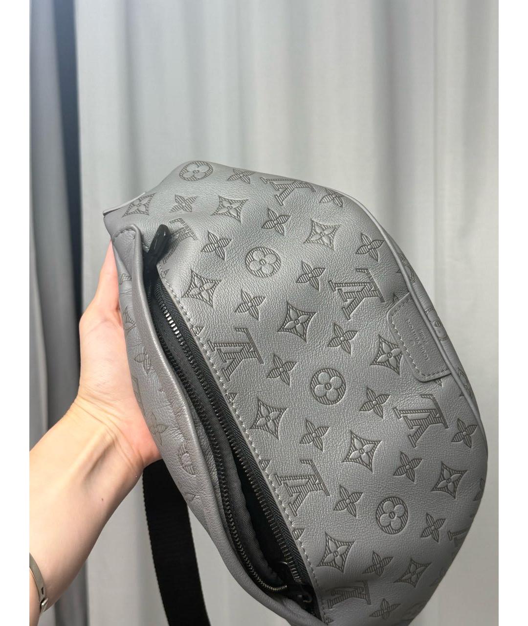LOUIS VUITTON Серая кожаная сумка на плечо, фото 8