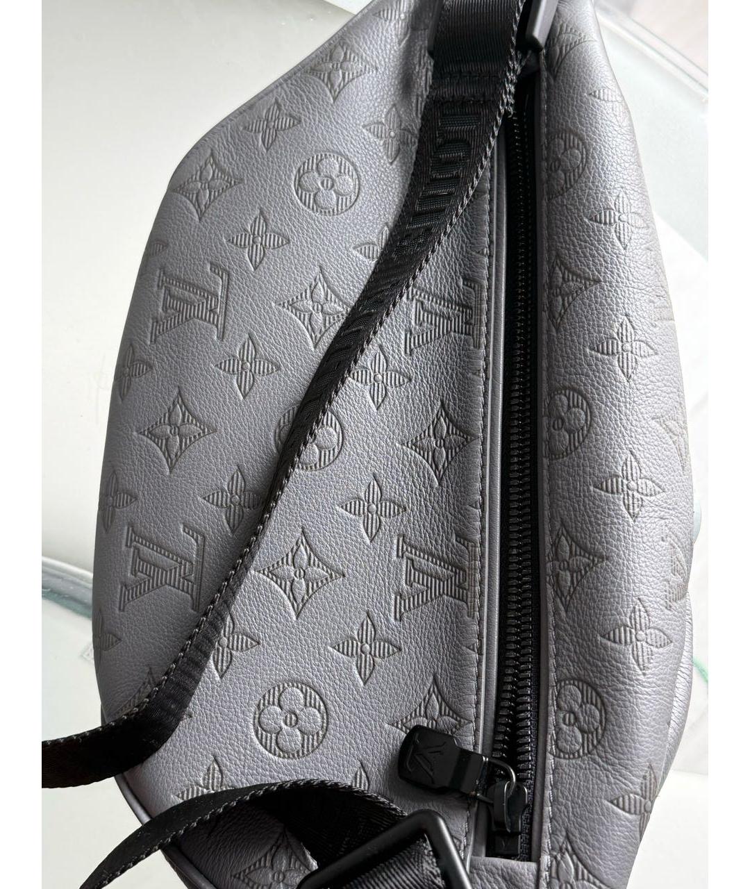 LOUIS VUITTON Серая кожаная сумка на плечо, фото 4