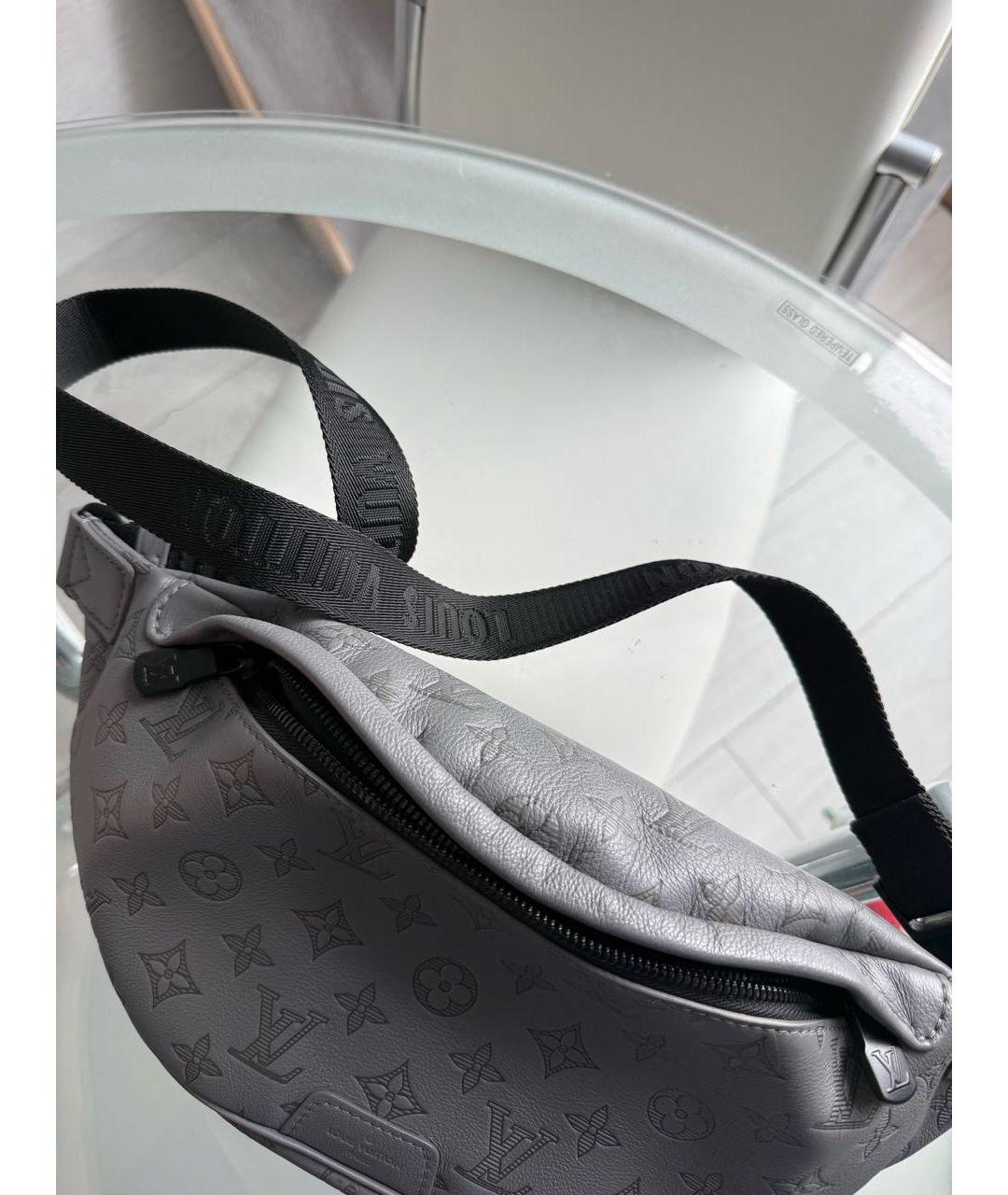 LOUIS VUITTON Серая кожаная сумка на плечо, фото 7