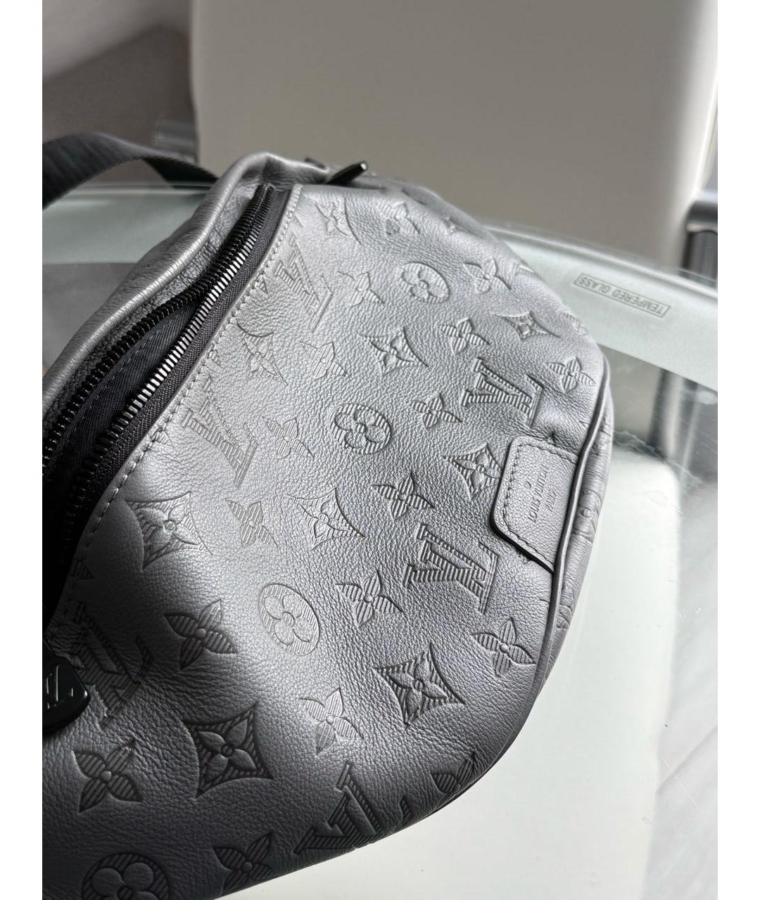 LOUIS VUITTON Серая кожаная сумка на плечо, фото 6