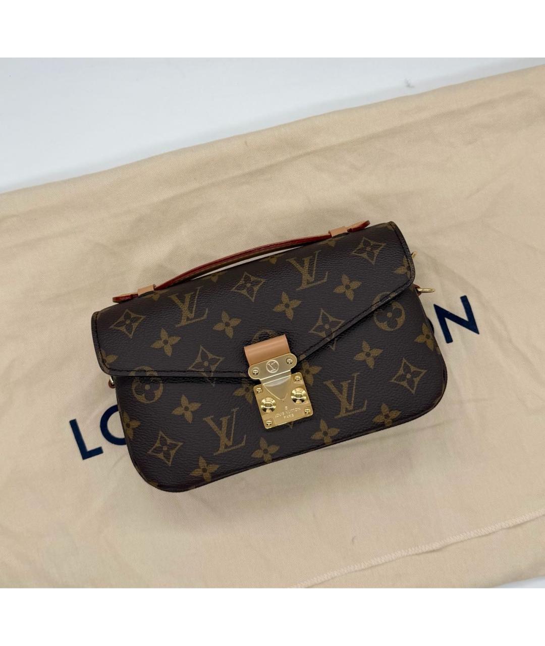 LOUIS VUITTON Коричневая кожаная сумка тоут, фото 5
