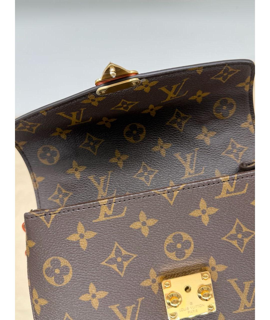 LOUIS VUITTON Коричневая кожаная сумка тоут, фото 4