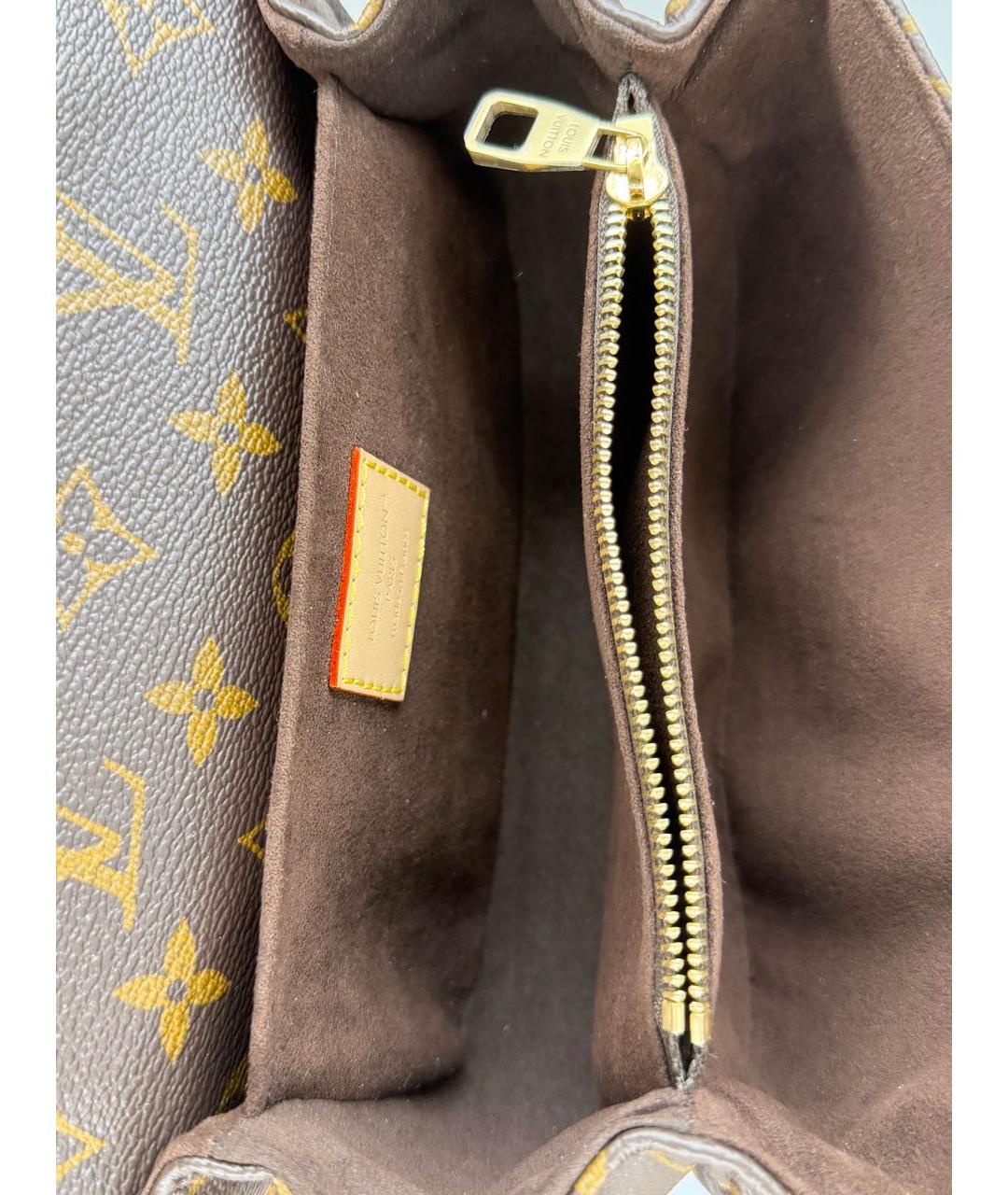 LOUIS VUITTON Коричневая кожаная сумка тоут, фото 3
