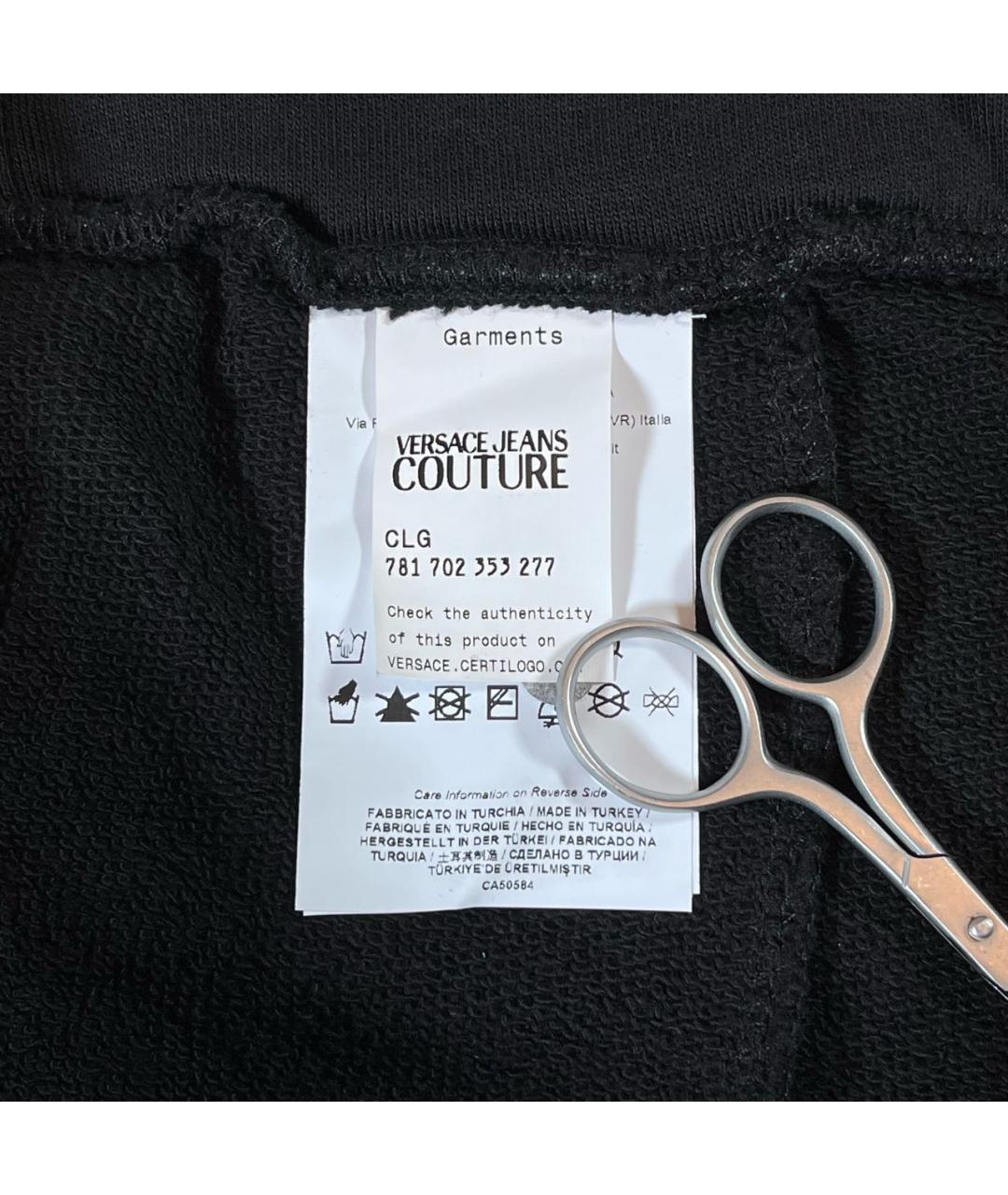VERSACE JEANS COUTURE Черные хлопковые спортивные брюки и шорты, фото 7