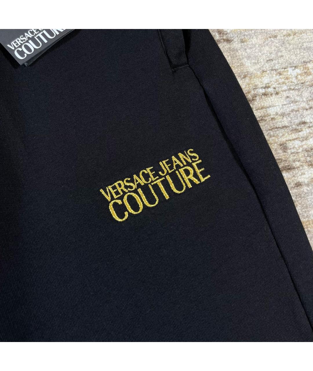 VERSACE JEANS COUTURE Черные хлопковые спортивные брюки и шорты, фото 5