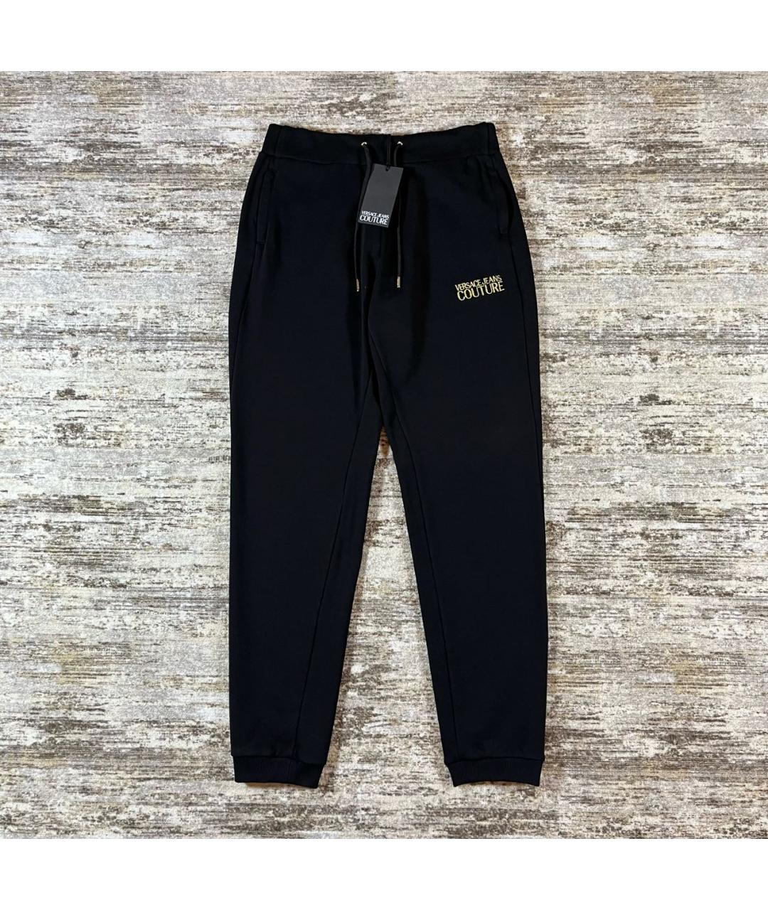 VERSACE JEANS COUTURE Черные хлопковые спортивные брюки и шорты, фото 9