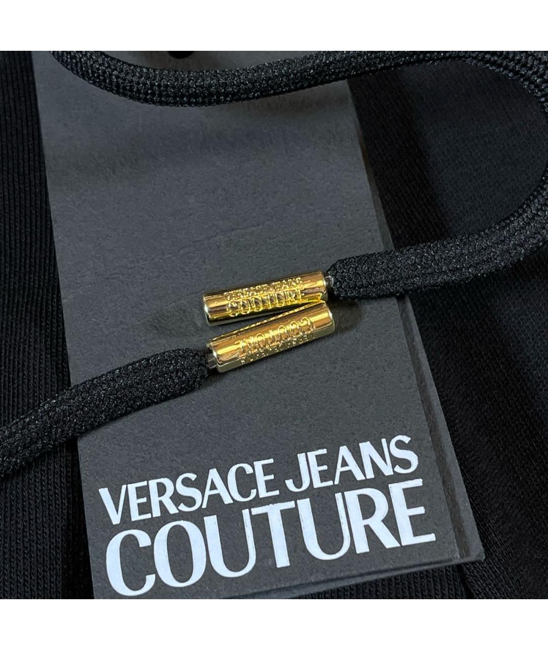 VERSACE JEANS COUTURE Черные хлопковые спортивные брюки и шорты, фото 6