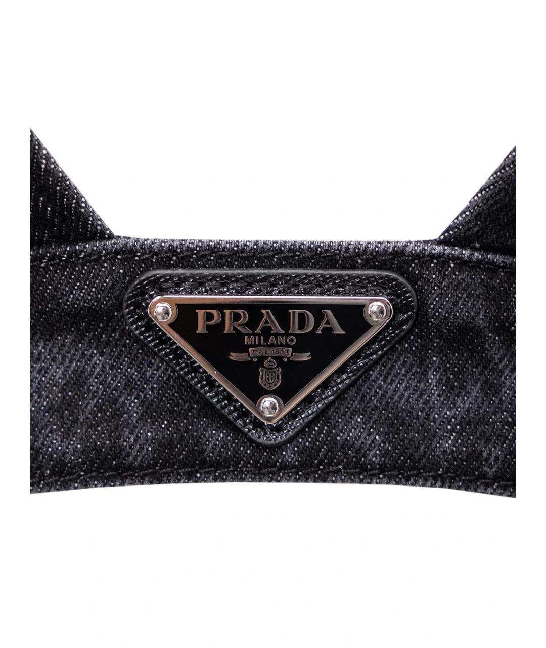 PRADA Черная хлопковая футболка, фото 3