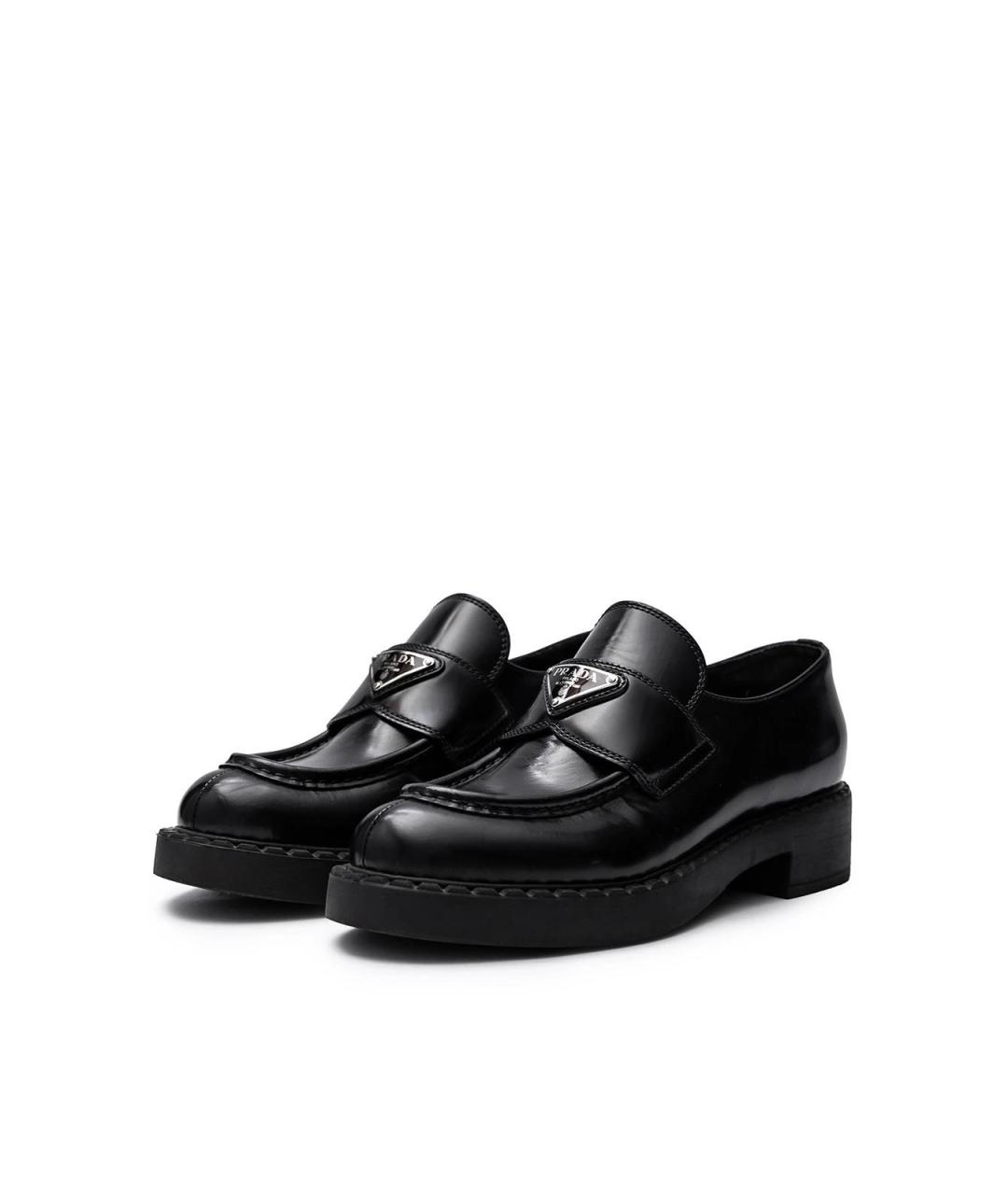 PRADA Черные кожаные лоферы, фото 2