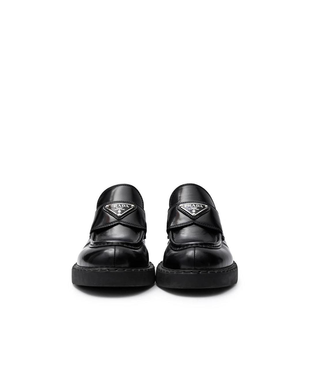 PRADA Черные кожаные лоферы, фото 4