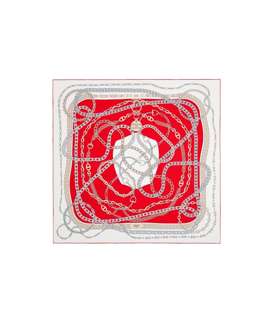 HERMES Красный шарф, фото 3