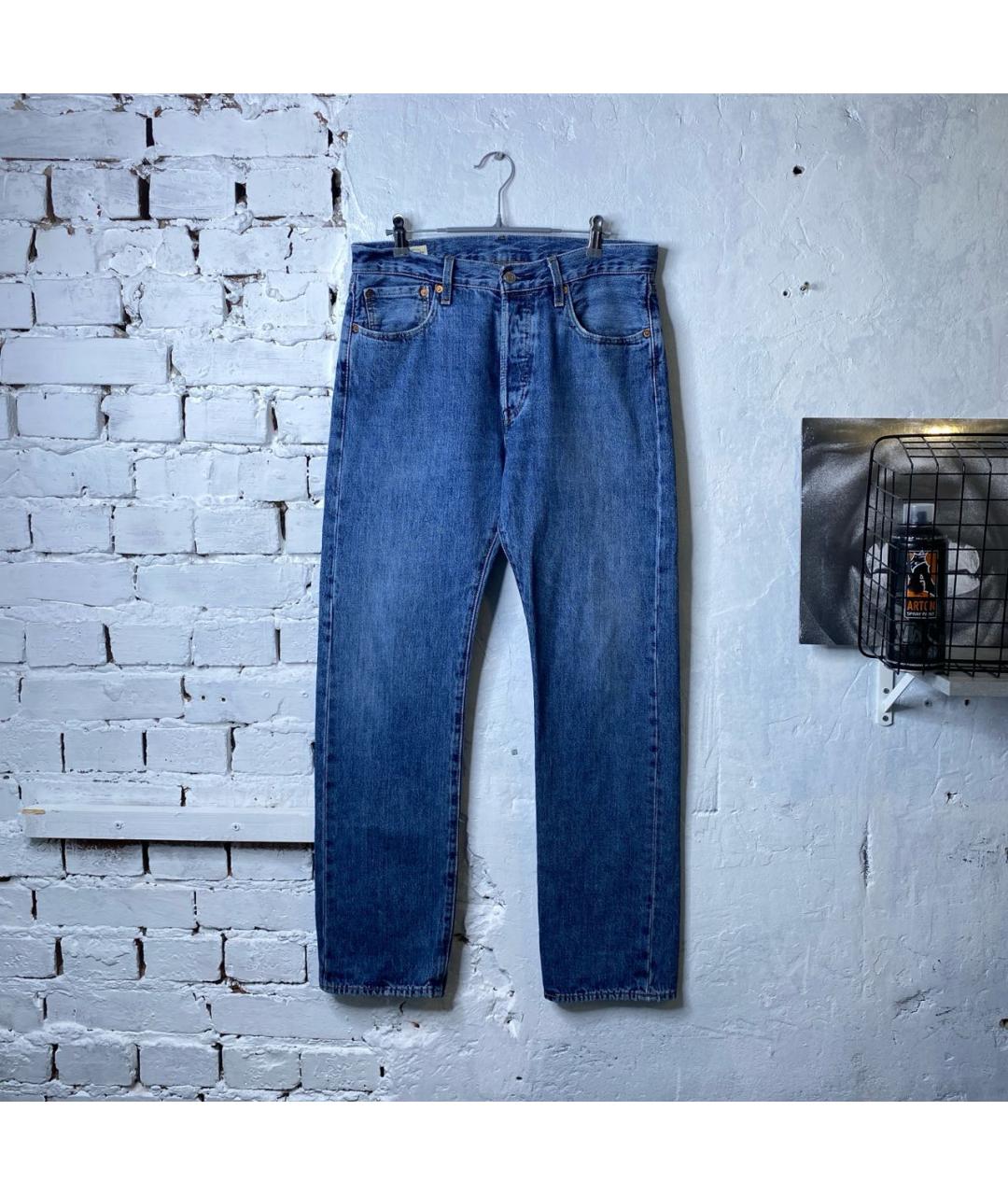 LEVI'S Синие хлопковые прямые джинсы, фото 9