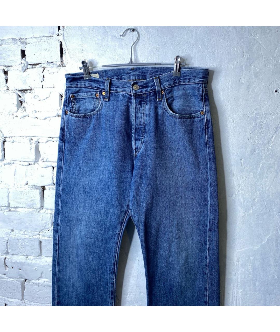 LEVI'S Синие хлопковые прямые джинсы, фото 2