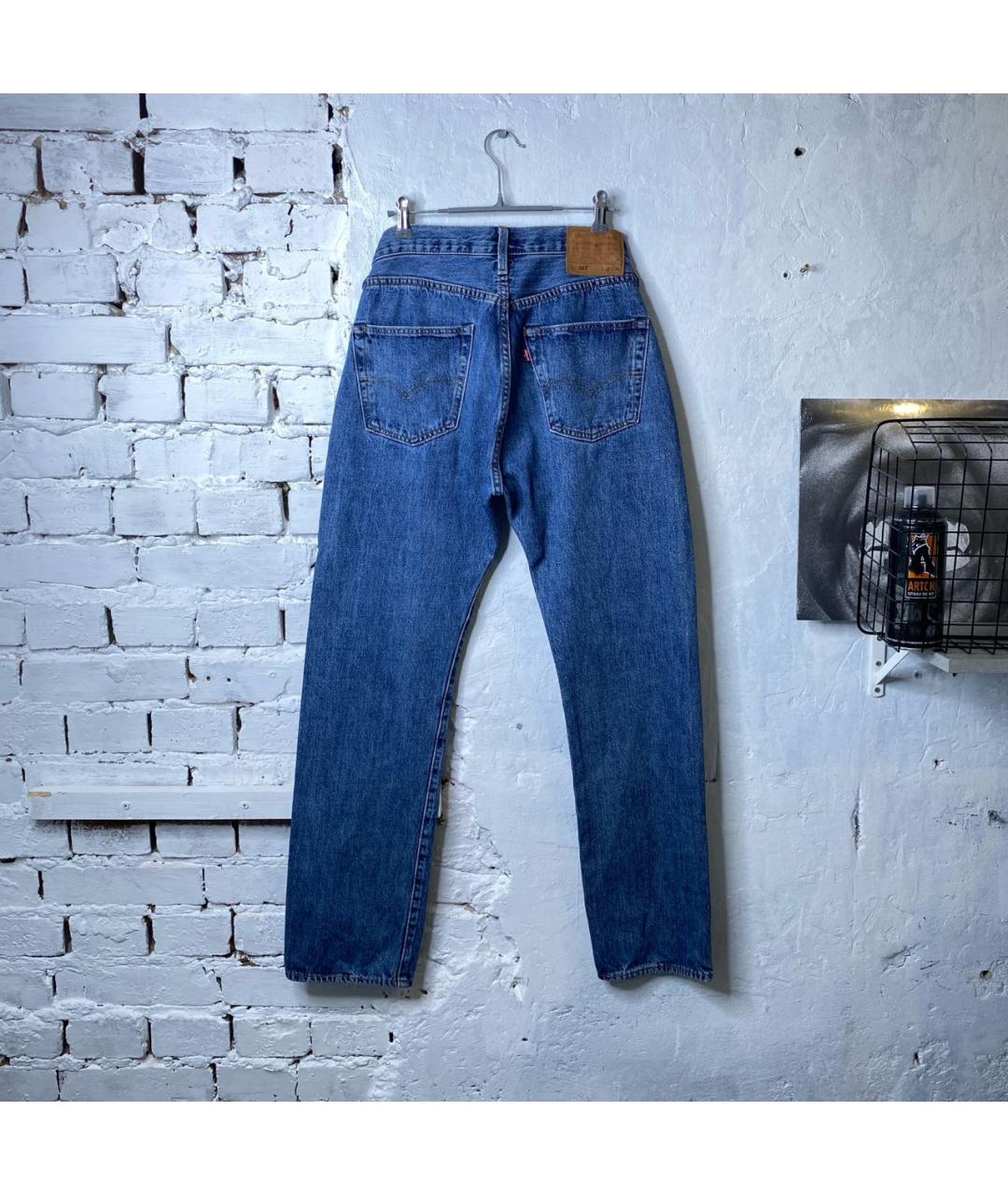 LEVI'S Синие хлопковые прямые джинсы, фото 3