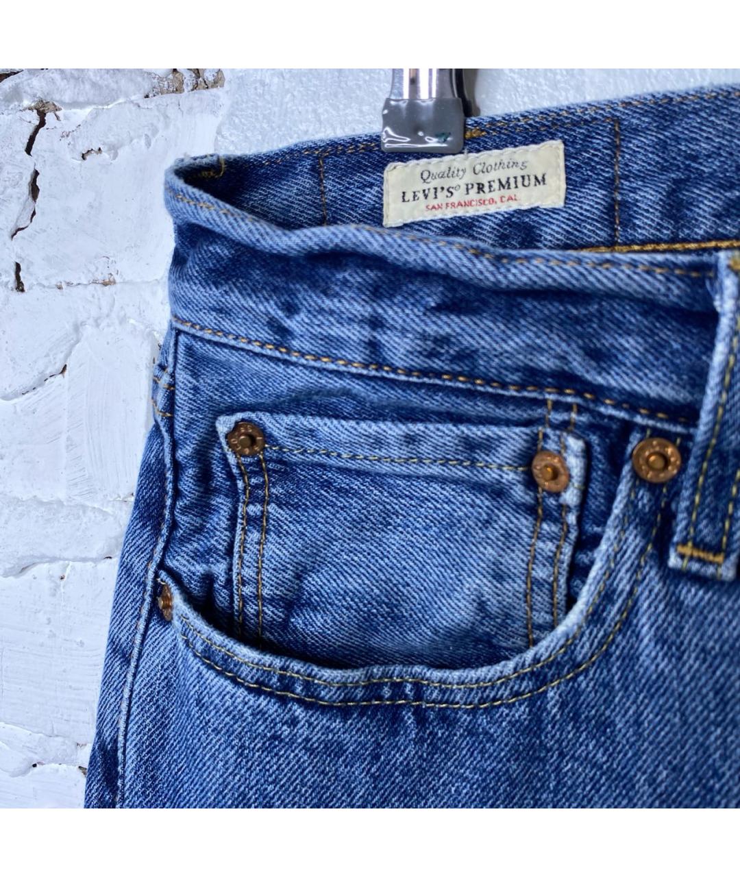 LEVI'S Синие хлопковые прямые джинсы, фото 4