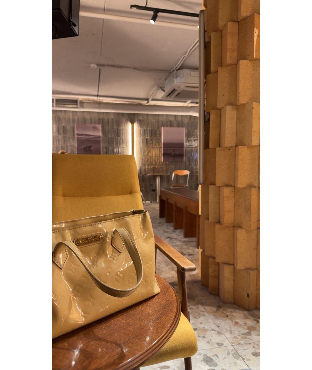 LOUIS VUITTON Золотая кожаная сумка тоут, фото 7