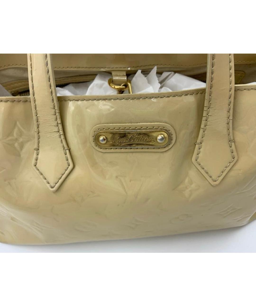 LOUIS VUITTON Золотая кожаная сумка тоут, фото 3