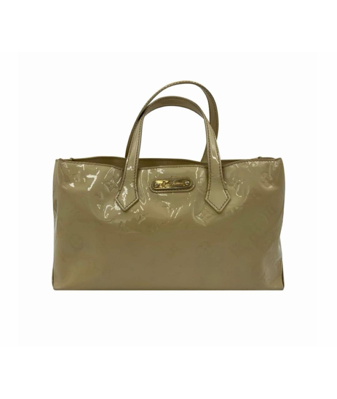 LOUIS VUITTON Золотая кожаная сумка тоут, фото 8