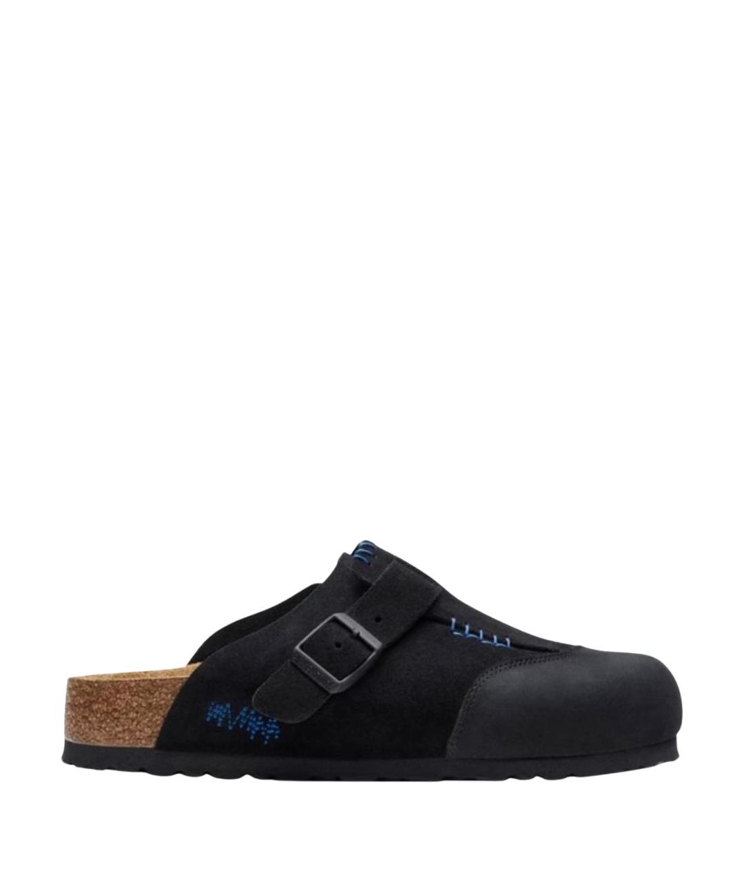 BIRKENSTOCK Черные замшевые сабо, фото 1