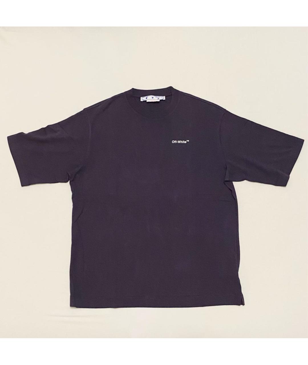 OFF-WHITE Фиолетовая хлопковая футболка, фото 2