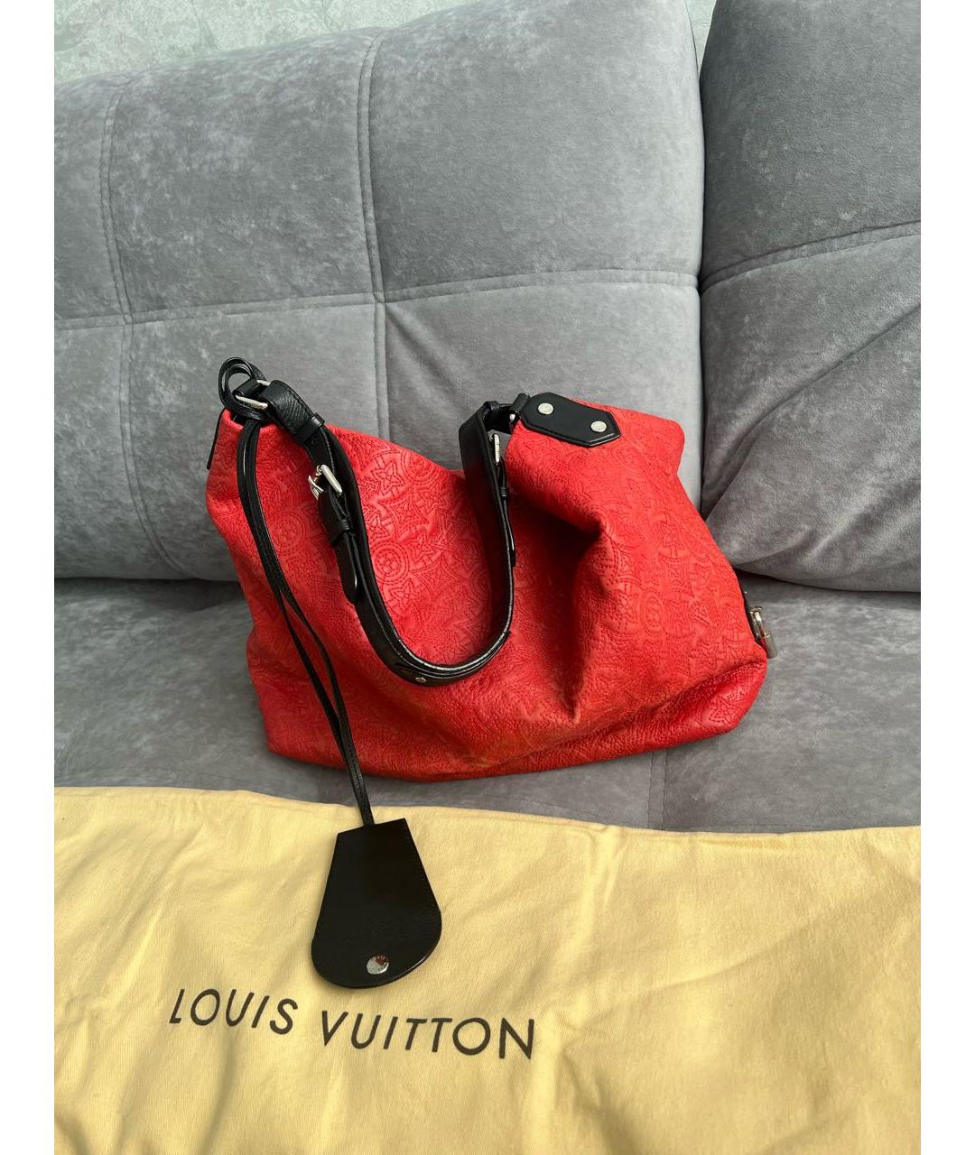 LOUIS VUITTON Красная кожаная сумка через плечо, фото 4