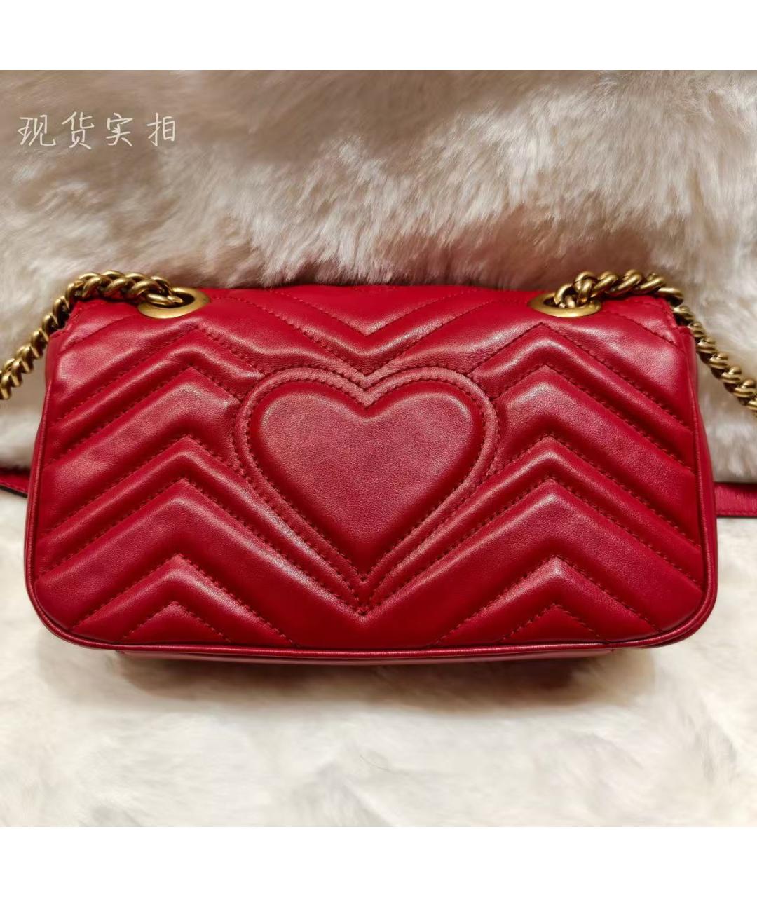 GUCCI Красная кожаная сумка через плечо, фото 3