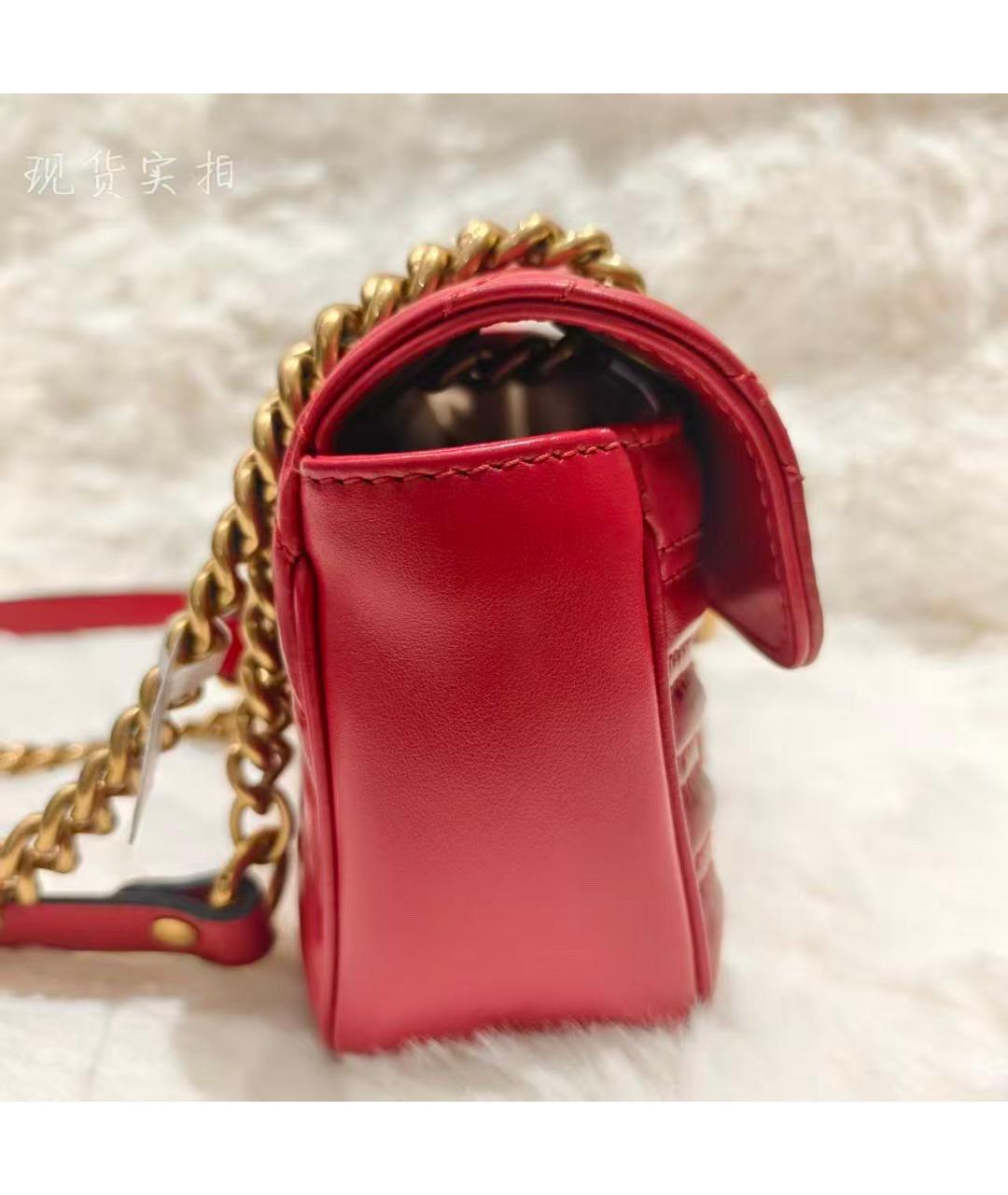GUCCI Красная кожаная сумка через плечо, фото 4