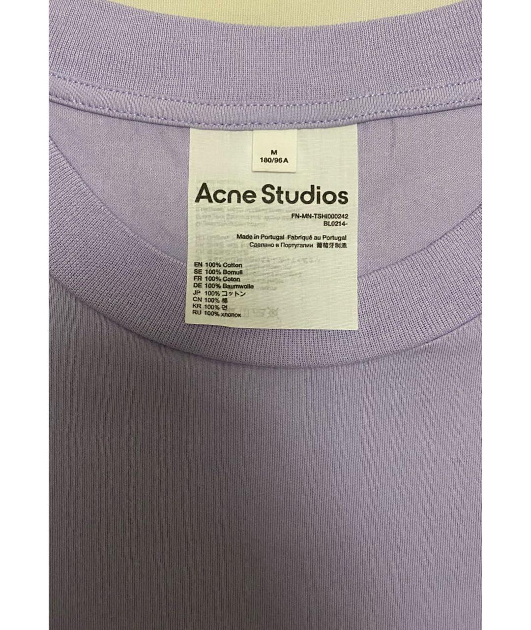 ACNE STUDIOS Фиолетовая хлопковая футболка, фото 4