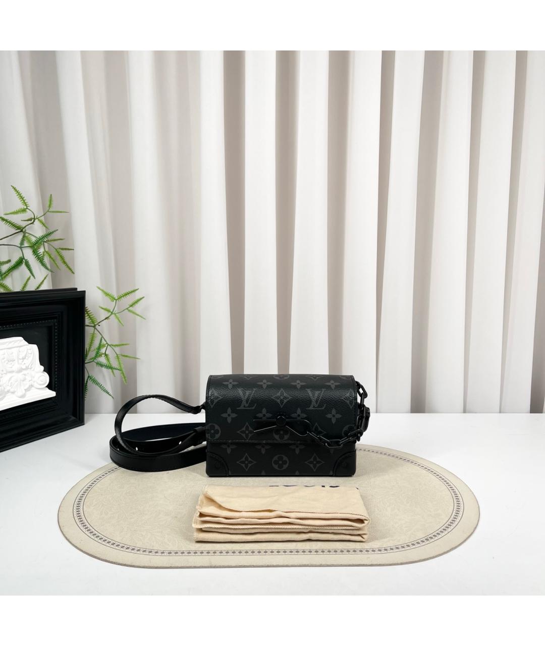 LOUIS VUITTON Черная деним сумка через плечо, фото 5