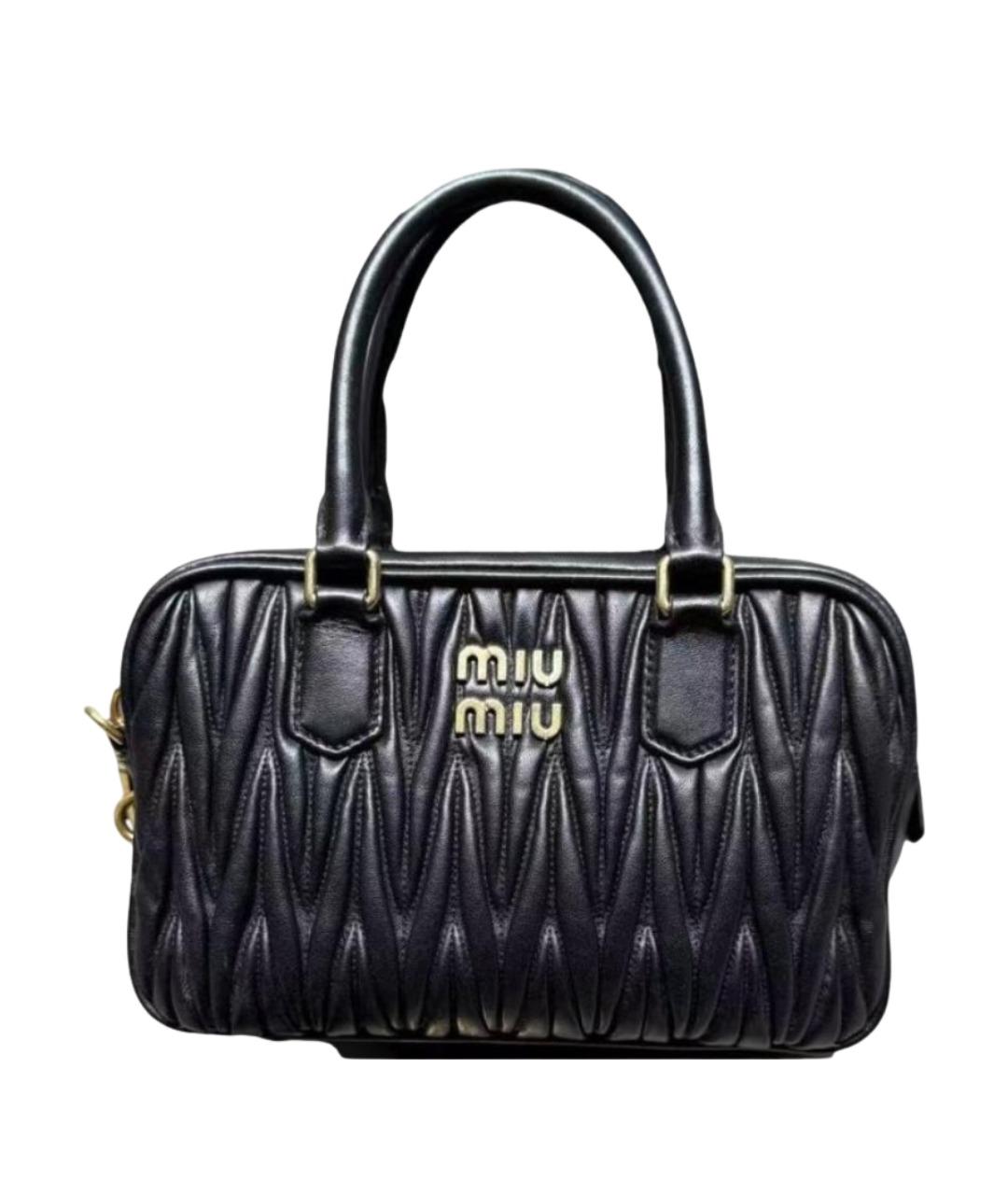 MIU MIU Черная кожаная сумка через плечо, фото 1
