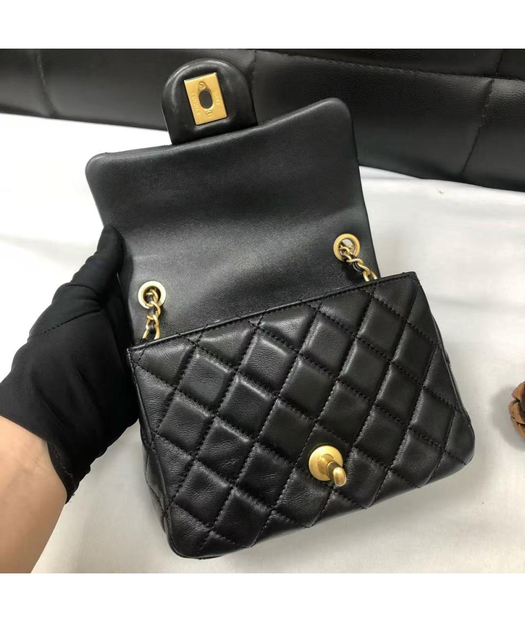 CHANEL Черная кожаная сумка через плечо, фото 6