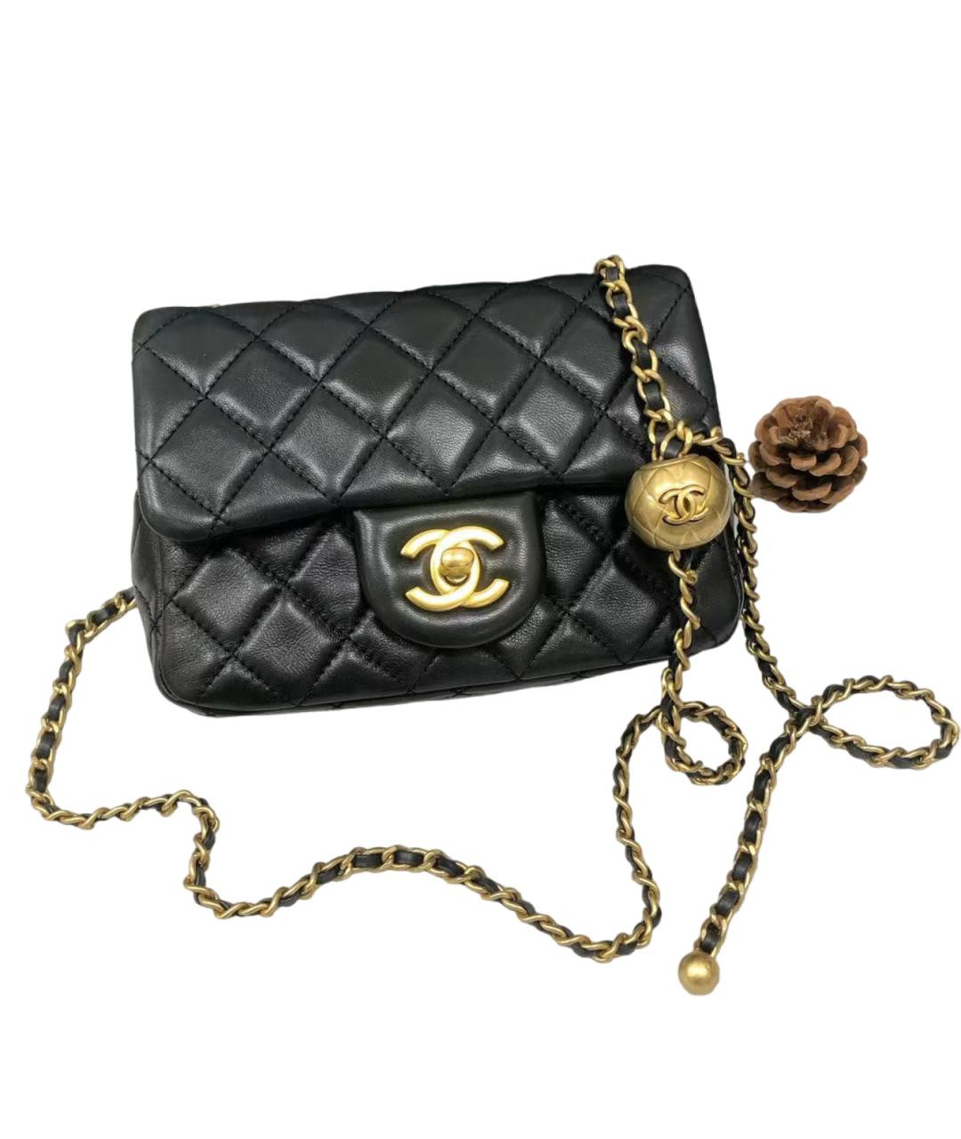 CHANEL Черная кожаная сумка через плечо, фото 8